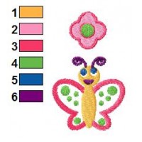 Cartoon Butterfly Embroidery Design